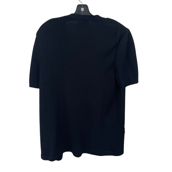 St. John Collection by Marie Gray Short Sleeve Santana Knit Cardigan Black Large - Picture 2 of 5